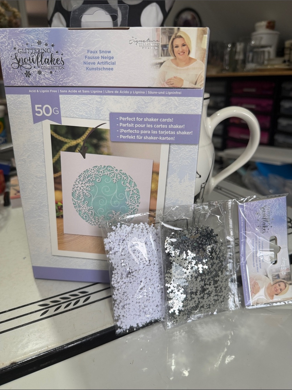 Crafters Companion Glittering Snowflakes Collection Faux Snow & Sequin Pack